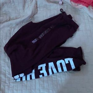 Maroon sweat pants